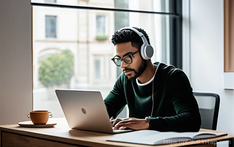 디지털 주의력 관리에서의 기술적 접근 - **Prompt:** A young adult, dressed in comfortable, modern clothing, sits at a desk in a slightly clu... 디지털 주의력 관리에서의 기술적 접근 - **Prompt:** A young adult, dressed in comfortable, modern clothing, sits at a desk in a slightly clu...