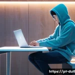 디지털 주의력 관리의 법적 고려사항 - **Prompt:** A young person, approximately 16-18 years old, dressed in stylish but modest everyday cl...