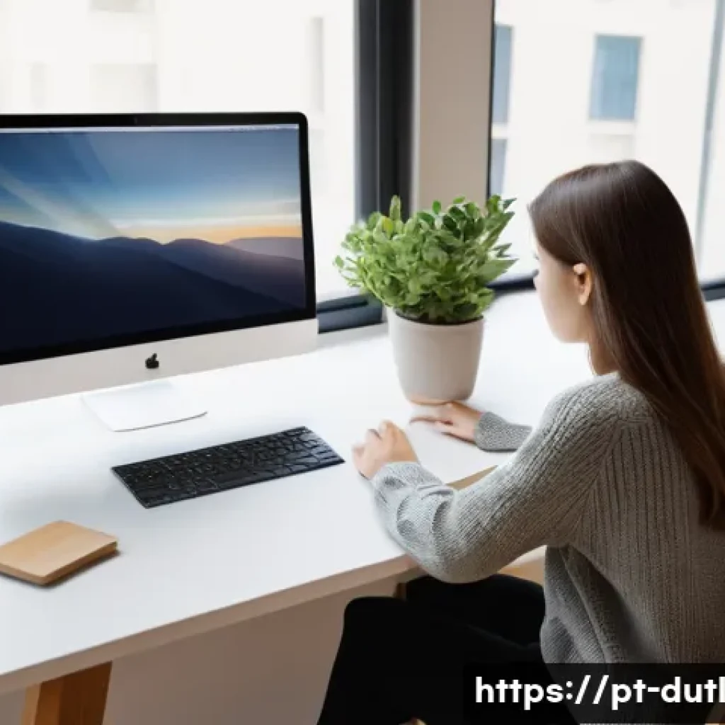 디지털 주의력 관리의 필요성을 느끼는 순간 - **Prompt for Focused Workstation:**
A young adult, possibly a student or creative professional, ...