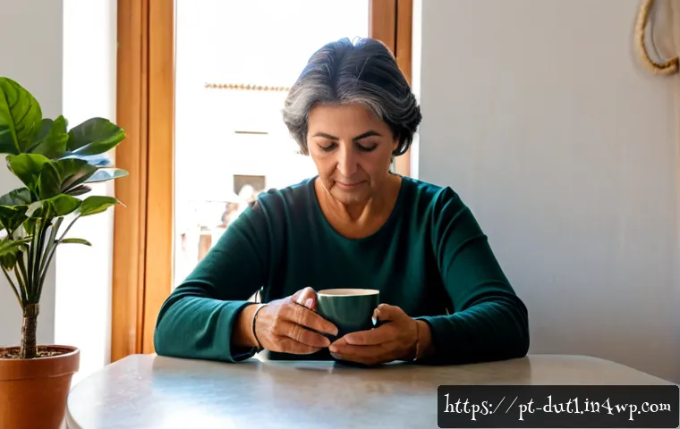 디지털 기기 사용의 뇌에 미치는 영향 - Photorealistic scene of a Portuguese middle-aged woman in a bright Lisbon apartment using a smartpho...